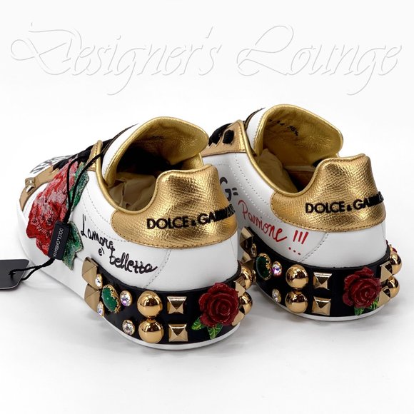 ⚡️SOLD! NEW DOLCE & GABBANA Roses Amore Portofino Sneakers - Picture 8 of 12